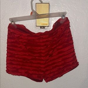 SHEIN Red ruffled Women's Shorts